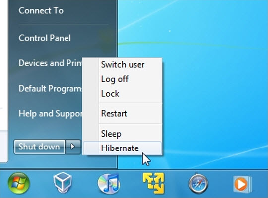 Tắt, bật chế độ Hibernate trong Windows 7